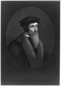 Porträtt av John Calvin 1509-1564, tidigt 1800-tal. av Unbekannt