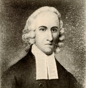 Porträtt av Jonathan Edwards, i vanlig rock och band av presbyteriansk minister, c1750, 1937. av Unbekannt