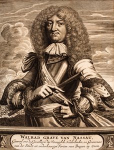 Porträtt av prins Walrad av Nassau-Usingen 1635-1702 Från: Krigsscenen, 1675. av Unbekannt
