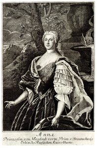 Porträtt av prinsessan Anna Leopoldovna 1718-1746, tsar Ivan VI:s mor av Unbekannt