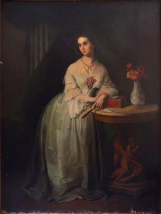 Porträtt av prinsessan Nino Aleksandrovna Griboyedova född Chavchavadze, mitten av 1800-talet. av Unbekannt