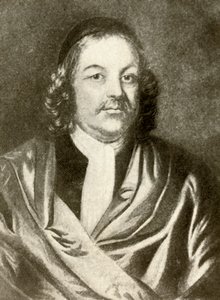 Porträtt av Simon Bradstreet, i klänning och keps, c1640, 1937. av Unbekannt