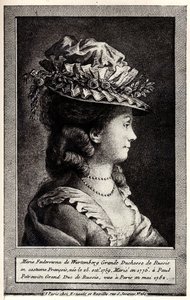 Porträtt av Sophia Dorothea av Württemberg, tidigt 1800-tal. av Unbekannt