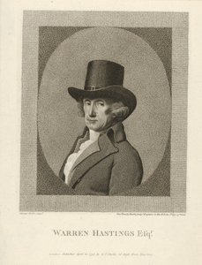 Porträtt av Warren Hastings, Esq., pub. 1795. av Unbekannt