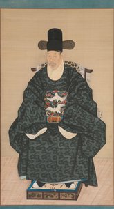 Porträtt av Yun Dongseom 1710-1795, ca. 1790-1805. av Unbekannt