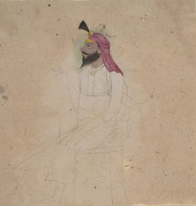 Porträtt av en sikhisk adelsman, tidigt 1800-tal. av Unbekannt