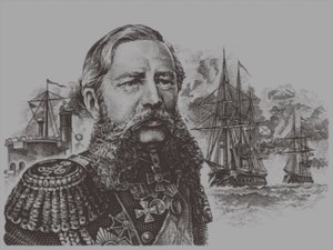 Porträtt av amiralen Grigory Ivanovich Butakov 1820-1882, 1900-talet av Unbekannt