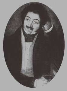 Porträtt av kompositören Alexander Aleksandrovich Alyabyev 1787-1851, 1810-talet av Unbekannt
