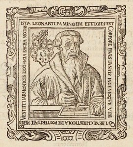 Porträtt av kompositören Leonhard Paminger 1495-1567, 1573. av Unbekannt