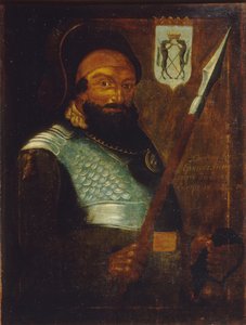 Porträtt av kosackernas ledare, erövraren av Sibirien Yermak Timofeyevich -1585, tidigt 1700-tal. av Unbekannt