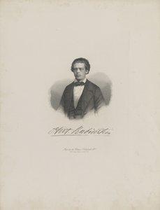 Porträtt av kompositören Anton Rubinstein 1829-1894, ca. 1850. av Unbekannt