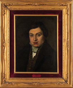 Porträtt av kompositören Gioachino Antonio Rossini 1792-1868. av Unbekannt
