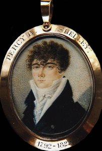 Porträtt av poeten Percy Bysshe Shelley 1792-1822, ca 1825 av Unbekannt