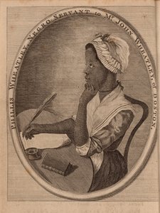 Porträtt av poeten Phillis Wheatley ca 1753-1784, 1773. av Unbekannt