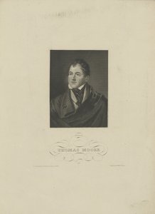 Porträtt av poeten Thomas Moore 1779-1852, 1830-talet. av Unbekannt
