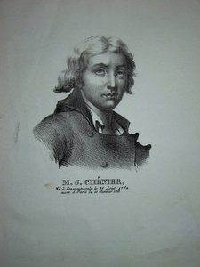 Porträtt av poeten och dramatikern Marie-Joseph Chénier 1764-1811 av Unbekannt