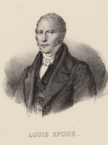 Porträtt av violinisten och kompositören Louis Spohr 1784-1859, ca. 1840. av Unbekannt