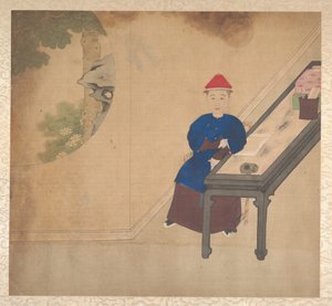 Porträtt av medlemmar av en Manchu-familj, mitten av 1800-talet. av Unbekannt
