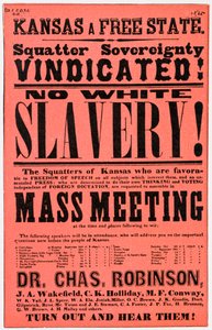 Affisch mot slaveri i Kansas, 1800-talet av Unbekannt