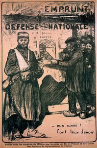 Affisch som hyllar krigsinsatsen, franska, första världskriget, 1914-1918