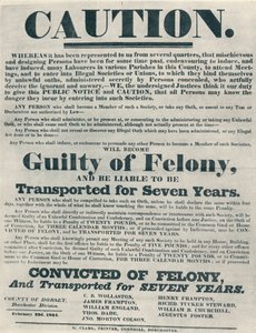 Affischer som varnar de som gjort sig skyldiga till olagliga eder riskerar att deporteras, 1834, 1934. av Unbekannt