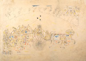 Förberedande studie för ett porträtt av människan Singh och hans harem, 1810-15. av Unbekannt