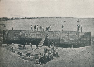 Förbereder för lansering, 1877, 1910 av Unbekannt