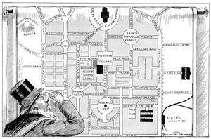 President Kruger tittar på en plan för New Pretoria, 1900 av Unbekannt