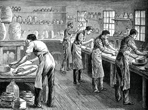 Pressare på jobbet, c1880 av Unbekannt