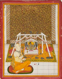 Präst vid en Krishna-helgedom, c1831 av Unbekannt