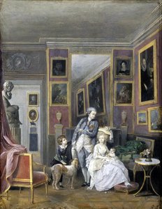 Prins Alexander Sergeevich Stroganov med sin fru Ekaterina Petrovna och barn, ca 1778 av Unbekannt