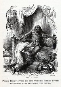 Prins Henrik erbjuder sitt liv när hans far tvivlar på hans lojalitet när han återlämnade kronan, 1882 av Unbekannt