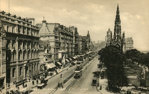 Princes Street Looking East, Edinburgh, c1920-talet. av Unbekannt