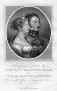 Prinsessan Charlotte av Wales och prins Leopold av Saxe-Coburg, 1816 av Unbekannt