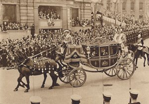 Prinsessan Elizabeth och hennes kusin Lord Lascelles med Princess Royal, 1937 av Unbekannt