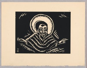 Print, Christos on the Last Judedom, Christ, Plate IX, Ethiopia, or Christos, Madonna and Saints, som jag såg i belysningen av den gamla etiopiska Codex -portföljen av Unbekannt