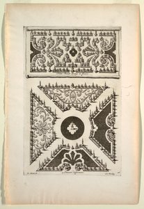 Tryck, Platte Bende de coup de Fleurs (Flat Band of Flowers, Five Different Variations) av Unbekannt