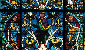 Profet, målat glas, Chartres katedral, Frankrike, 1145-1155 av Unbekannt