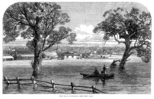 Punt Road, Richmond - Översvämningar i Melbourne, Australien, 1864 av Unbekannt