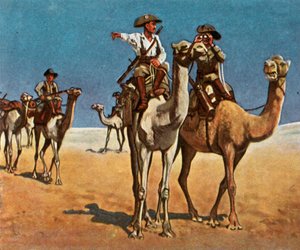 Jag förföljer Simon-Copper-Hottentotts i Kalahariöknen, 16 mars 1908, 1936. av Unbekannt