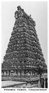 Pyramid Tower, Tiruchendur, Tamil Nadu, Indien, c1925 av Unbekannt