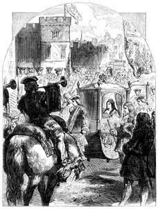 Drottning Anne 1665-1714 sista resa till parlamentshuset, c1714 av Unbekannt