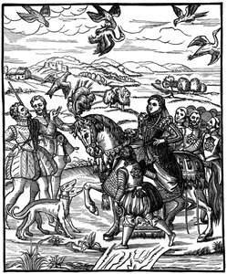 Drottning Elizabeth I hawking, 1575, 1910 av Unbekannt