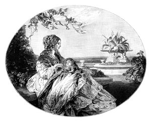 Drottning Victoria och prins Arthur, 1850 av Unbekannt