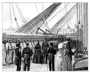Drottning Victoria inspekterar HMS Galatea, Osborne Bay, c1860-talet av Unbekannt
