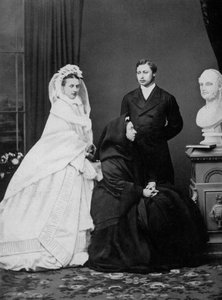 Drottning Victoria med prinsen och prinsessan av Wales på dagen för deras bröllop, 1863 1964 av Unbekannt