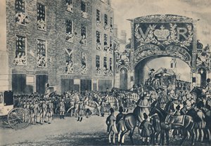 Drottning Victorias entré till staden på väg till Guildhall, 9 november 1837, 1948. av Unbekannt