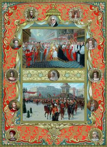 Drottning Victorias kröning, 1837 och Gyllene jubileet, 1887 av Unbekannt