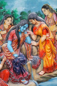 Radha gråter efter att ha blivit separerad från Krishna Vrindavan Inde av Unbekannt