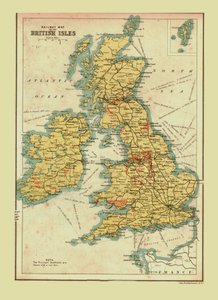 Järnvägskarta över de brittiska öarna, 1902. av Unbekannt
